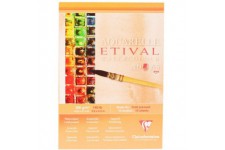 Lot de 5 : Clairefontaine 96304C Bloc Encolle Etival - 10 Feuilles Papier Aquarelle Blanc 100% Cellulose Grain Fin Qualite etude