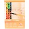 Lot de 5 : Clairefontaine 96305C Bloc Encolle Etival - 10 Feuilles Papier Aquarelle Blanc 100% Cellulose Grain Fin Qualite etude