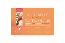 Clairefontaine 96468C Bloc Encolle 4 Cotes Etival - 25 Feuilles Papier Aquarelle Blanc 100% Cellulose Grain Fin Quali