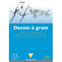 Clairefontaine 97118C Bloc Encolle Papier Dessin a Grain - 20 Feuilles Papier Dessin au Grain Marque - A4 21x29,7 c