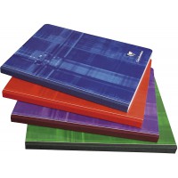 Lot de 5 : Clairefontaine 9761C Un Cahier Broche Dos Toile - 17x22 cm - 288 Pages Grands Carreaux - Papier Blanc 90 g