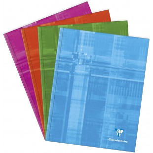 Lot de 5 : Clairefontaine 9841C Un Cahier Brochure Rembordee Rigide - 17x22 cm - 192 Pages Grands Carreaux - Papier Blanc 90 g -