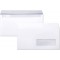 Clairefontaine 10625C - Un paquet de 25 enveloppes auto-adhesives blanches avec fond gris 11x22 cm 80g + fenetre 3,5