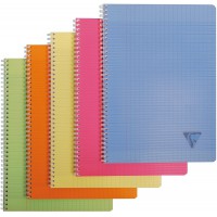 Lot de 10 : Clairefontaine 328115C Collection Linicolor Fresh Un Cahier a Spirale - A4 21x29,7 cm - 100 Pages Grands Carreaux - 