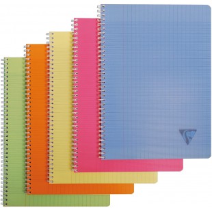 Lot de 10 : Clairefontaine 328115C Collection Linicolor Fresh Un Cahier a Spirale - A4 21x29,7 cm - 100 Pages Grands Carreaux - 