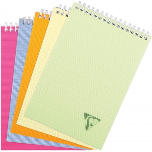 Lot de 5 : Clairefontaine 328645C Collection Linicolor Fresh Un Bloc a Spirale - A5 14,8x21 cm - 160 Pages Detachables Petits Ca