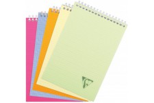 Lot de 5 : Clairefontaine 328645C Collection Linicolor Fresh Un Bloc a Spirale - A5 14,8x21 cm - 160 Pages Detachables Petits Ca