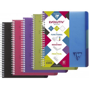 Lot de 5 : Clairefontaine 329755C Collection Linicolor Intensive Evolutiv'Book Carnet a Spirale Perfore - A5+ 16x21cm - 180 Page