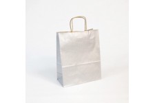Clairefontaine 395711C - Un paquet de 25 sacs cadeau 22x10x27cm 110g, Kraft lisse Argent