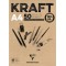 Clairefontaine 975815C Bloc Encolle Papier Kraft - 50 Feuilles Papier Kraft Verge Brun A4 21x29,7 cm 120g - Papier Do