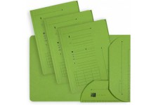 Lot de 25 : Oxford sous dossiers 2 rabats HV A4 240g Vert tilleul, kraft