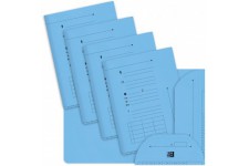 OXFORD Lot de 25 Sous-Dossiers A4 Capacite 200 Feuilles Carte Kraft Epaisseur 240g Bleu