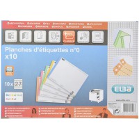 L'Oblique AZ Sachet de 10 planches d'etiquettes n°0 pour dossiers tiroir Assortis