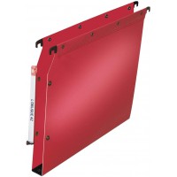 Ultimate PP Lot de 10 Dossiers Suspendus en Polypro Opaque pour Armoire Fond 30mm Rouge