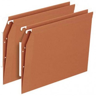 L'OBLIQUE 38637 Dossier suspendu economique Kraft 220 g Entraxe 330 mm H 275 mm Fond 15 Boite de 25 Orange