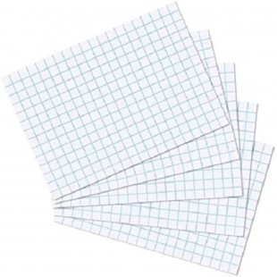 EXACOMPTA 3208B Paquet 100 fiches sous film - bristol quadrille 5x5 non perfore 55x74mm Blanc