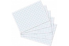 EXACOMPTA 3208B Paquet 100 fiches sous film - bristol quadrille 5x5 non perfore 55x74mm Blanc