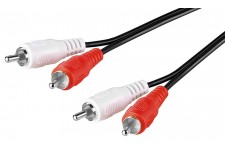 Câble audio stéréo 2RCA M - 2RCA M 2x RCA Mâles - 2x RCA Mâles 0.50 m Noir