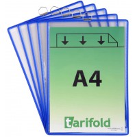 Lot de 5 : Tarifold Fr 154501- Pochettes a suspendre pour documents A4 Anse Metallique, Cadre Resistant en Fil de Acier, Couleur