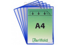 Lot de 5 : Tarifold Fr 154501- Pochettes a suspendre pour documents A4 Anse Metallique, Cadre Resistant en Fil de Acier, Couleur