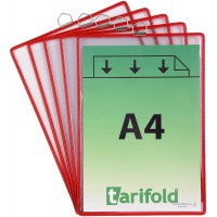Lot de 5 : Tarifold Fr 154503- Pochettes a suspendre pour documents A4 Anse Metallique, Cadre Resistant en Fil de Acier, Couleur