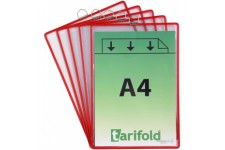 Lot de 5 : Tarifold Fr 154503- Pochettes a suspendre pour documents A4 Anse Metallique, Cadre Resistant en Fil de Acier, Couleur