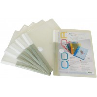 Lot de 6 : Tarifold 6 Enveloppes Porte-documents Plastique Fermeture Scratch Format A5 - Couleur Transparente - 510250