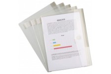 Tarifold Fr 510711- Sachet de 5 Pochettes Porte-Documents A4 Plastique Transparent, Enveloppes avec Fermeture Scratc