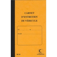 Ref 28 Piqure 32 pages carnet entretien du vehicule foliote de 1 a 15. Format 21x13cm Couleur Aleatoire