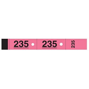 Lot de 20 : Lebon Et Vernay 264-RSE Bloc de 50 tickets vestiaire 3 x 20 cm Rose 