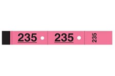 Lot de 20 : Lebon Et Vernay 264-RSE Bloc de 50 tickets vestiaire 3 x 20 cm Rose 