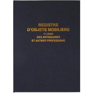 Lebon et Vernay Registre objet mobilier pour antiquaire /brocanteur 104 pages Format 25x32cm Bleu Marine