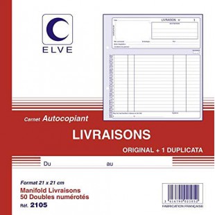 CARNET 'LIVRAISONS' 210X210 50/2+0 (par 5)