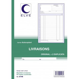 CARNET 'LIVRAISONS' 297X210 50/3+0 (par 5)