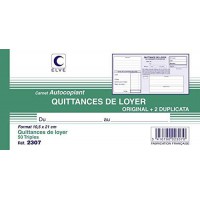 CARNET 'QUITTANCES DE LOYER' 105X210 50/3+0 (/10)