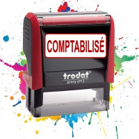 Tampon Encreur Professionnel Trodat 4912 - Texte predetermine - Empreinte 47 x 18 mm - 19 modeles disponibles (COMPTABILISe)