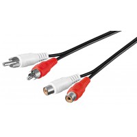 Câble stéréo d'extension audio 2x RCA fiche (audio gauche / droite) 2x jack RCA (audio gauche / droite)