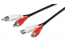 Câble stéréo d'extension audio 2x RCA fiche (audio gauche / droite) 2x jack RCA (audio gauche / droite)