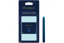 Waterman cartouches d'encre pour stylo plume | format long « international » | couleur Bleu Serenite | lot de 8 sous