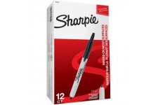 Sharpie Retractable Marqueur Pointe Fine Noir Lot de 12