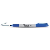 SHARPIE Lot de 6 Marqueurs permanent FINE Pte Ronde Bleu