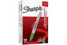 Sharpie Marqueur Pointe Fine Vert Boite de 12