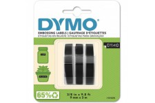 Cartridges Kingdom 3 Rubans de Marquage 3D 9 mm x 3 m Blanc sur Noir S0847730 S0898130 compatibles avec les DYMO Omega et Junior