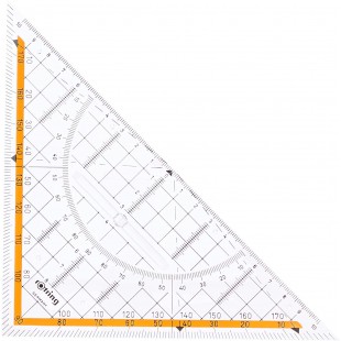 Centro equerre De Geometrie avec Poignee Hypotenuse 23 cm Transparent