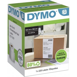 Dymo LabelWriter Etiquettes 4 XL Rouleau de 220 etiquettes 104 x 159 mm