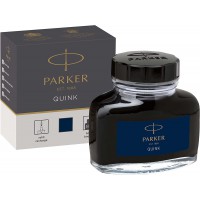 Parker flacon d'encre pour stylo plume | encre bleue/noire QUINK | 57 ml