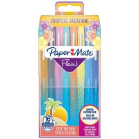Paper Mate Flair Feutres de Coloriage | pointe moyenne (0,7 mm) | Couleurs Tropical | Lot de 16