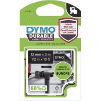 Cartouche de ruban durable DYMO 1978364 D1 pour etiqueteuse Label Manager - 1 piece 12 mm x 3 m Blanc sur noir