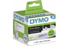 DYMO 10207 Rouleau d'Etiquette, 89 m x 36 mm, 1 Rouleau de 260