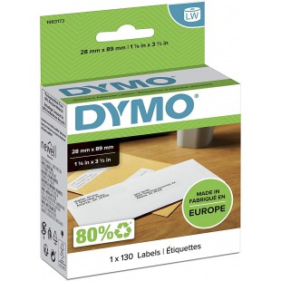 DYMO 10205 Rouleau d'Etiquette, 28 m x 89 mm Couleurs Assorties, 1 Rouleau de 130